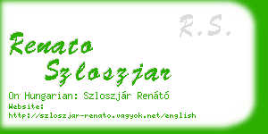 renato szloszjar business card